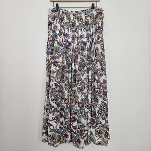 Banana Republic Women's Size 8 Paisley Maxi Skirt Lined Boho Gypsy Flowy Slit